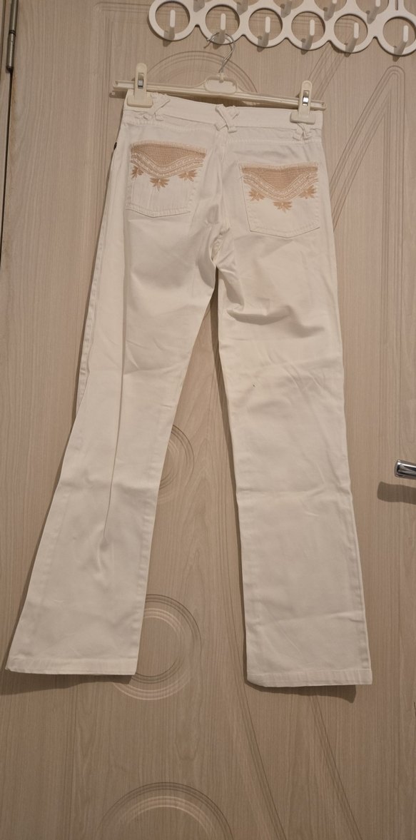 Kadın Beyaz  Pamuk Pantolon - Görsel 4