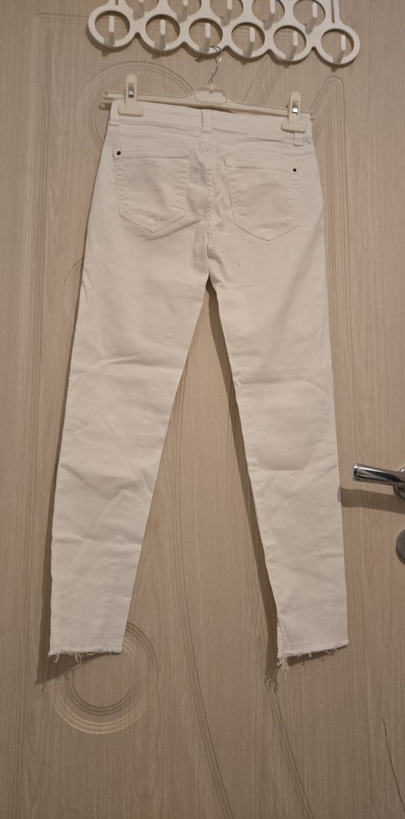 ZARA BEYAZ Kadın Jean Pantolon - Görsel 4