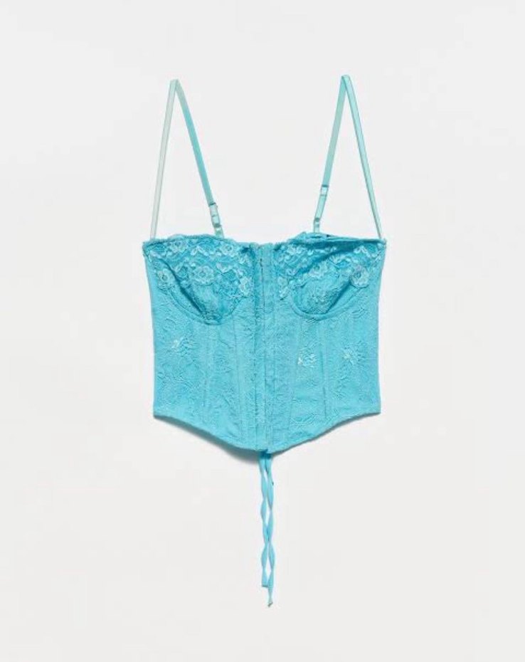 Y2k Dilvin mavi turkuaz korse büstiyer - Görsel 2