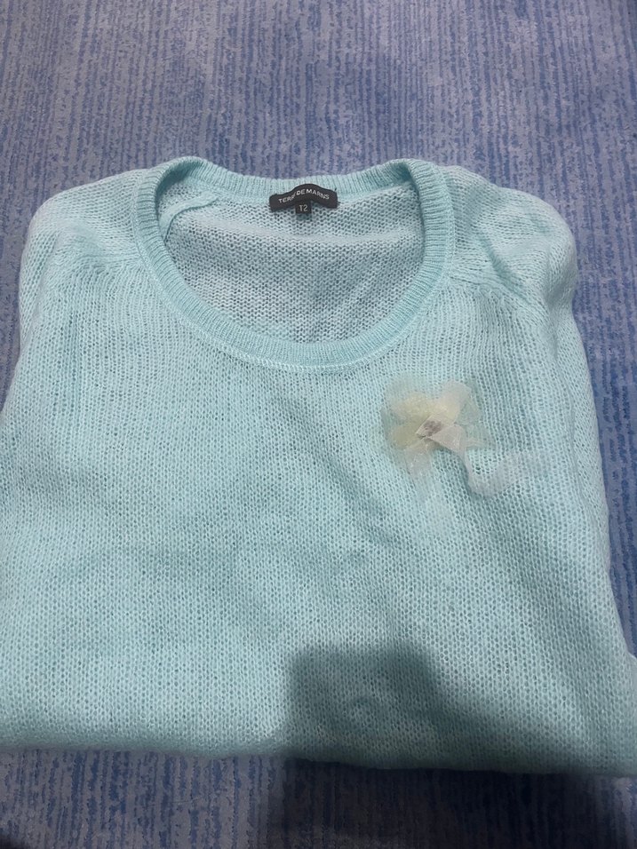 Vintage fairycore Y2k turkuaz kazak - Görsel 2