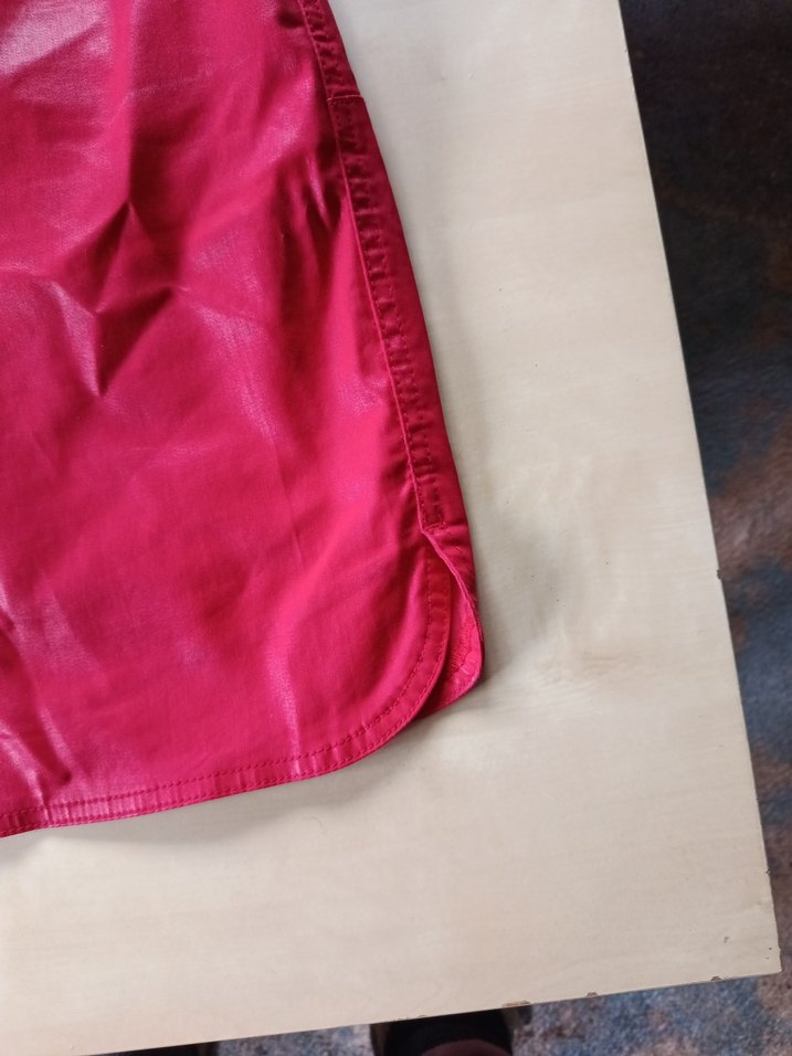 Düğmeli kirmizi Mini Etek - Görsel 5