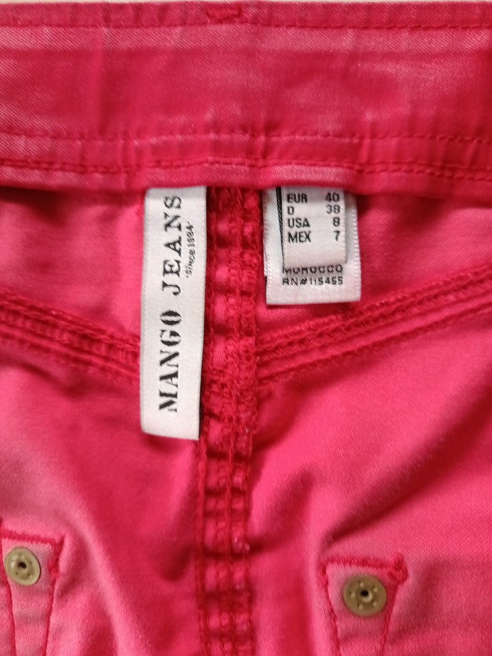 Düğmeli kirmizi Mini Etek - Görsel 2