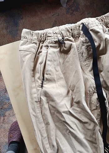 Bej Keten Looser Fit Midi Erkek Pantolon - Görsel 3