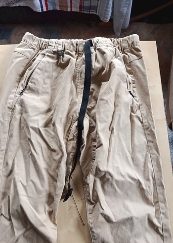 Bej Keten Looser Fit Midi Erkek Pantolon - Görsel 2