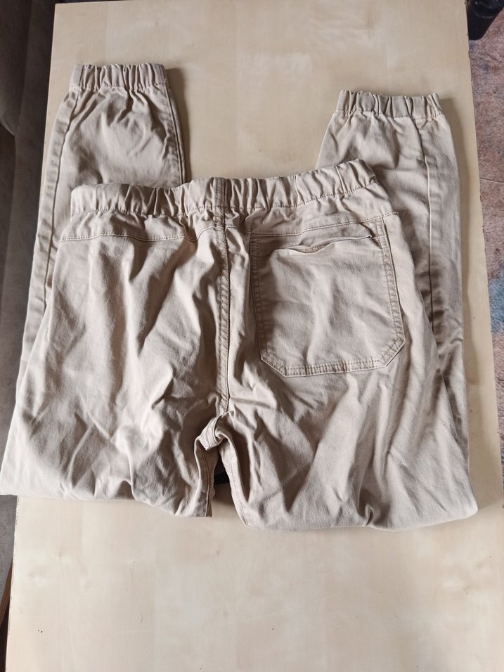 Bej Keten Looser Fit Midi Erkek Pantolon - Görsel 5