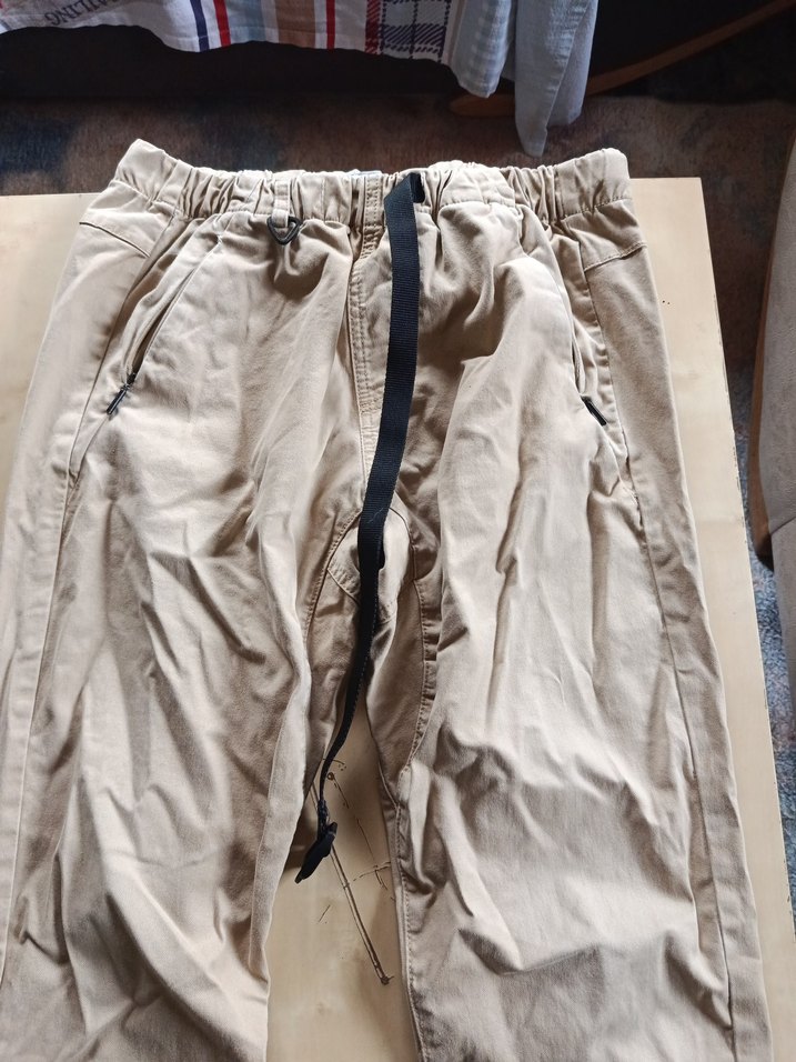 Bej Keten Looser Fit Midi Erkek Pantolon - Görsel 2