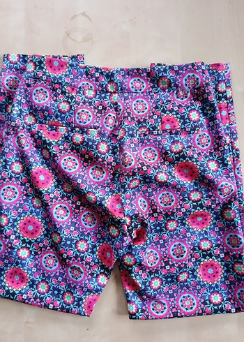 Renkli Bohem Düğmeli Kadın Kumaş Pantolon - Görsel 2