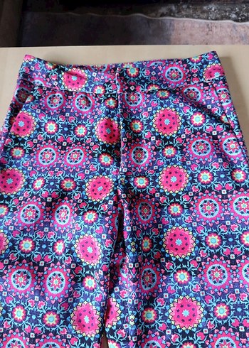 Renkli Bohem Düğmeli Kadın Kumaş Pantolon - Görsel 5