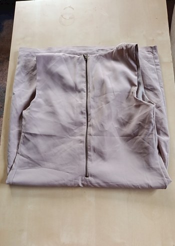 Bej Kolsuz Midi elbise - Görsel 4