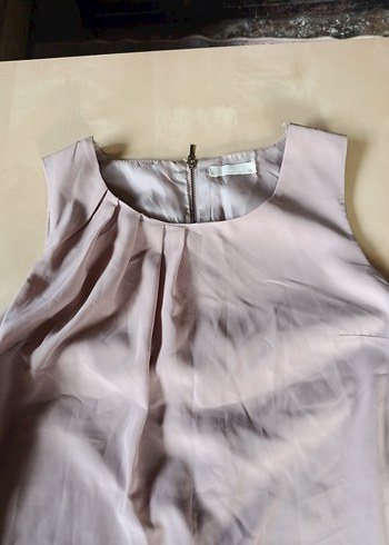 Bej Kolsuz Midi elbise - Görsel 3