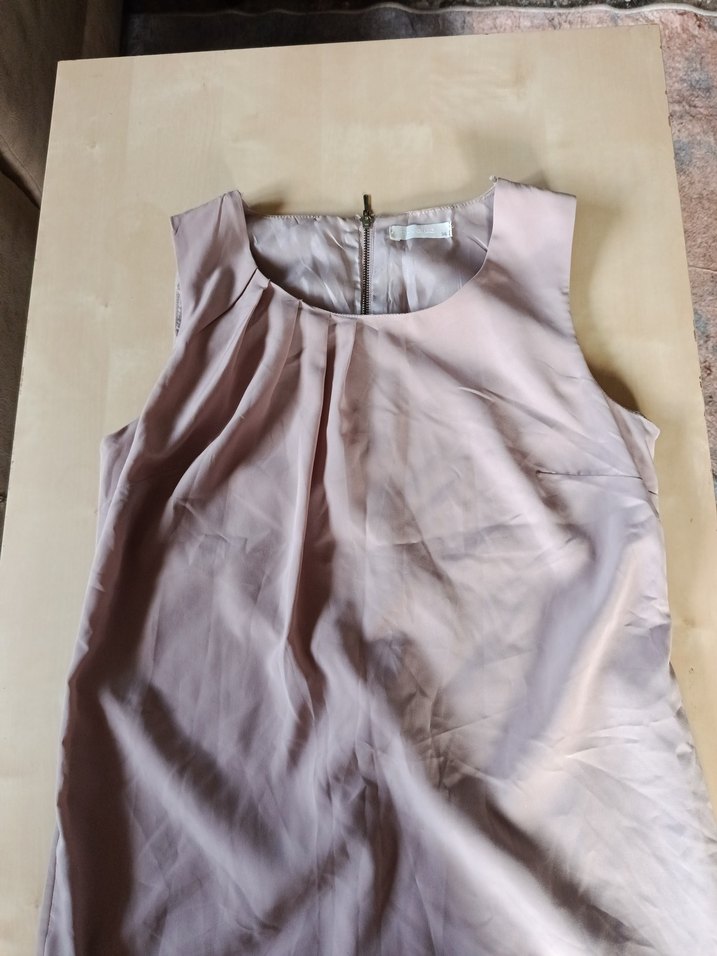 Bej Kolsuz Midi elbise - Görsel 2