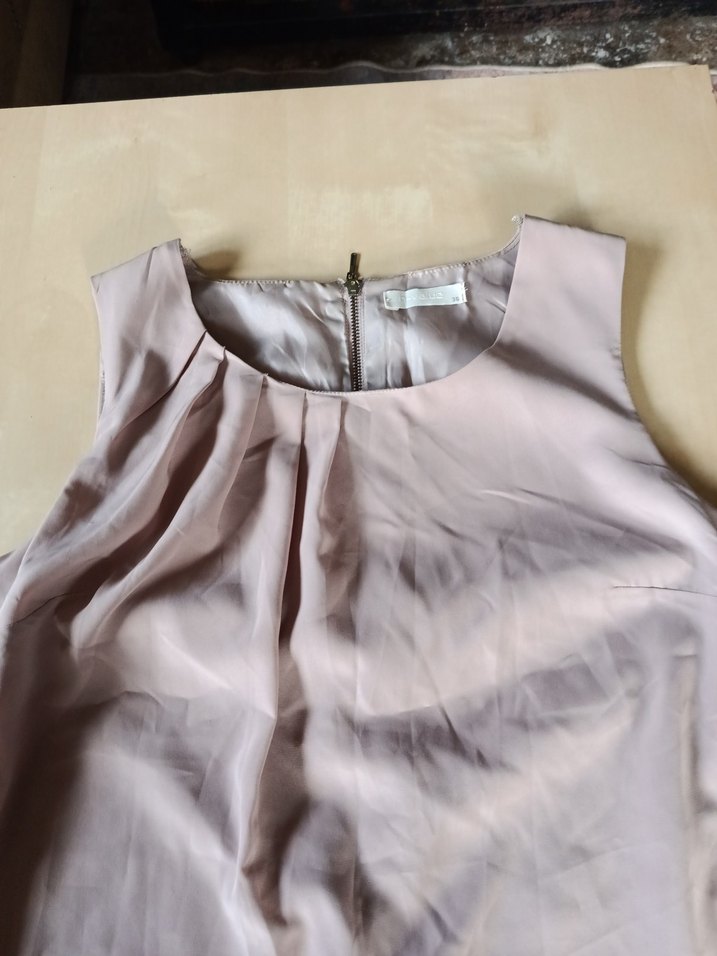 Bej Kolsuz Midi elbise - Görsel 3