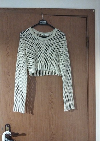 pull&bear Bej Örgü Kadın Midi Kazak - Görsel 8