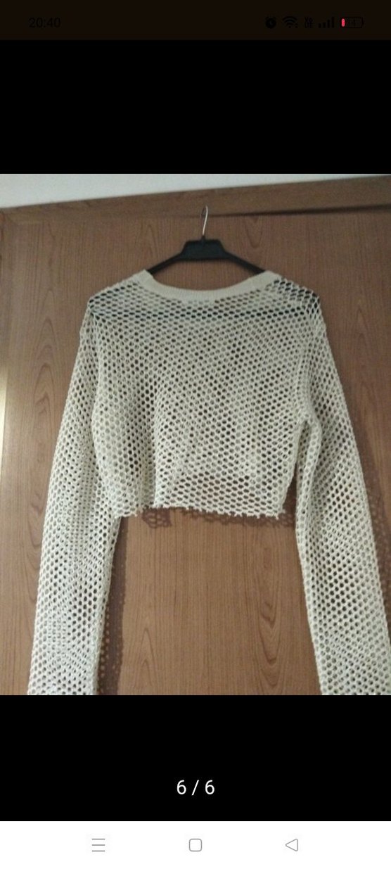 pull&bear Bej Örgü Kadın Midi Kazak - Görsel 2