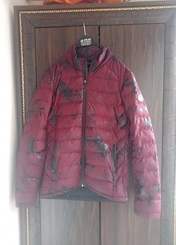 s Beden bordo Renk Moncler erkek şişme mont 