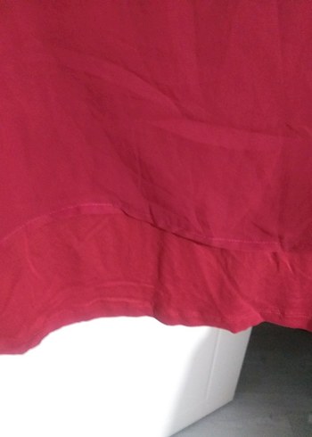 52 Beden Bordo Keten Kadın Tunik, Uzun Kollu, Salaş Kesim