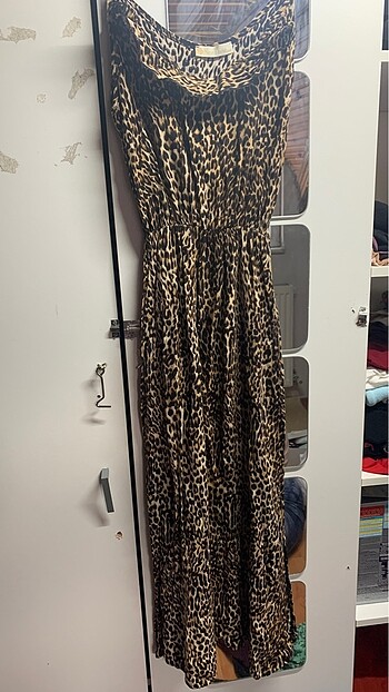 Leopar Desenli Yazlık Elbise