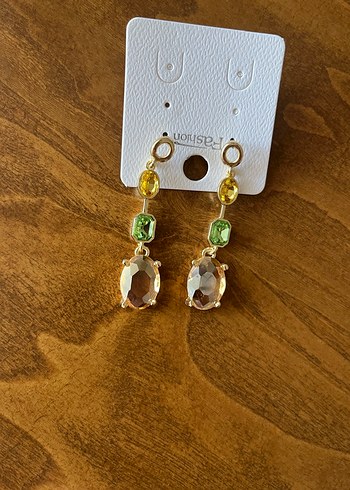 Renkli Taşlı Midi Kadın Küpeler - Görsel 2