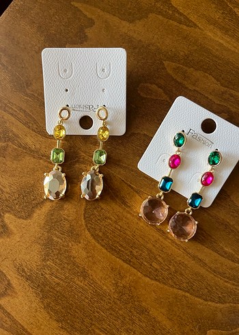 Renkli Uzun Payetli Kadın Küpeler - Görsel 3