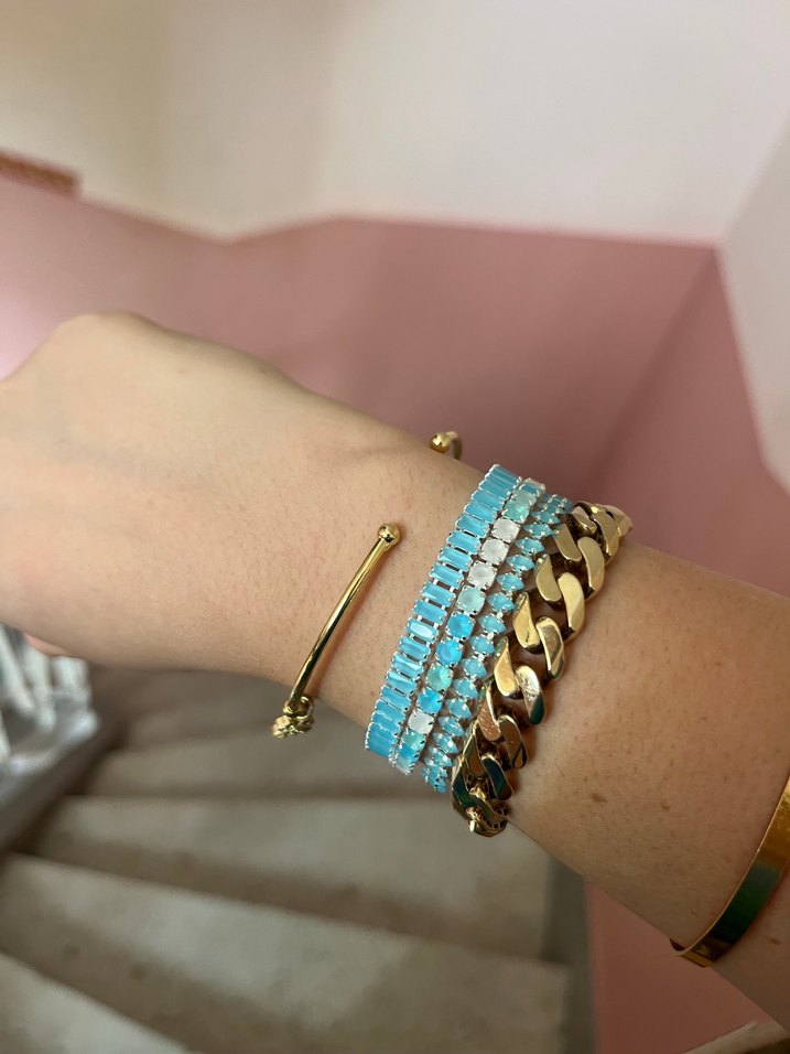 Turkuaz Renkli Paslanmaz Çelik Akıllı Bileklik - Görsel 2