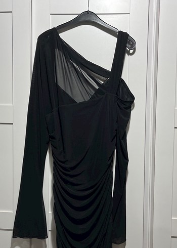 Siyah Drapeli Gotik Abiye Elbise - Görsel 3