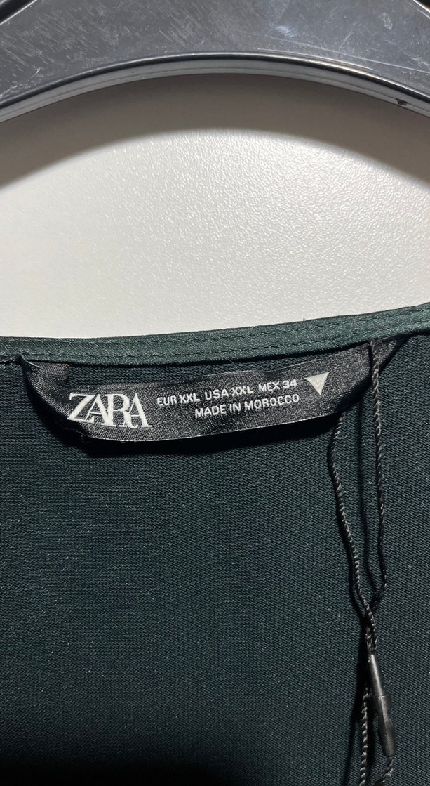 Yeşil V Yaka Midi Drapeli Gece Elbisesi - Görsel 4