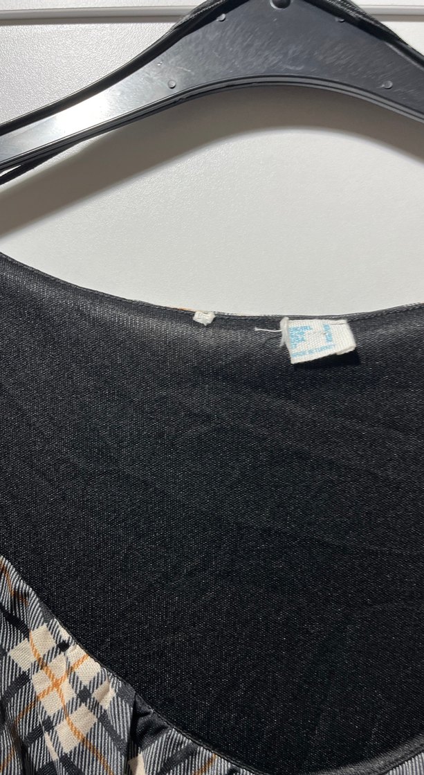 Kahverengi Ekose Desenli Midi Uzun Kollu Elbise - Görsel 3