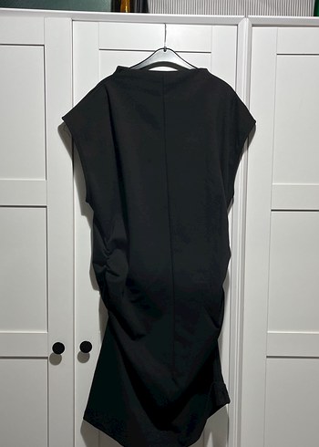 Siyah Drapeli Midi Elbise - Görsel 2