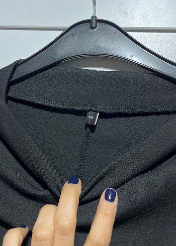 Siyah Drapeli Midi Elbise - Görsel 3