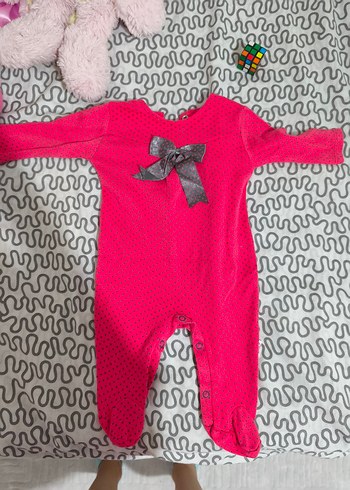 Pembe Fiyonklu Bebek Kız Tulumu 3-6 ay
