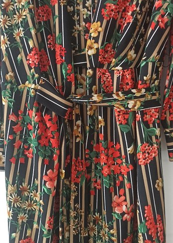 Zara Çiçek Desenli Uzun Bohem kimono zara s beden