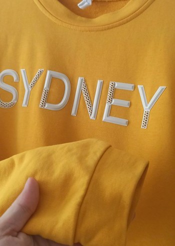 m Beden Sarı Uzun Kollu Mini Sweatshirt m beden