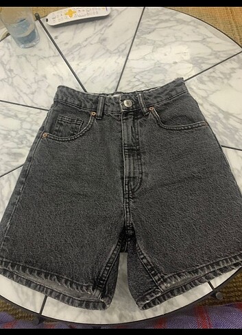 Zara XXS Mom Fit Kot Şort 