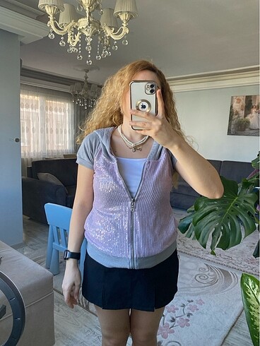 pul payetli sportif üst kısa kollu ceket