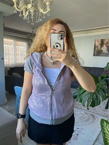 Forever New pul payetli sportif üst kısa kollu ceket
