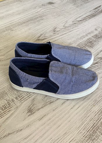 33 Beden mavi Renk Erkek Çocuk Kot Kumaş Loafer Ayakkabı