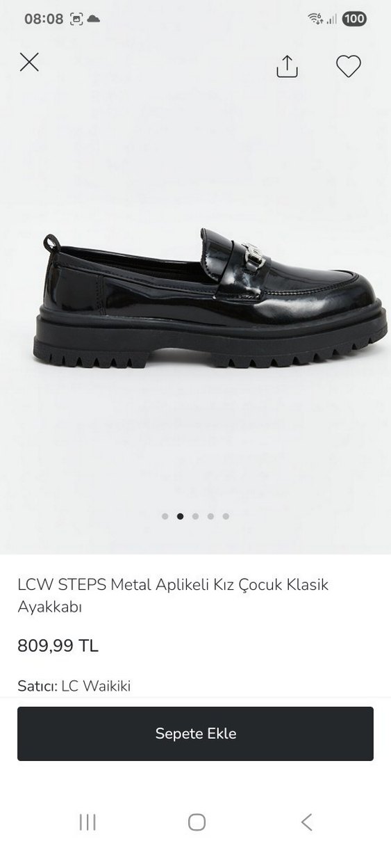 Zincir Detaylı Siyah Rugan Çocuk ayakkabı - Görsel 5