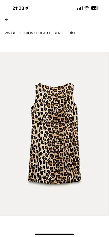 m Beden Zara leopar elbise