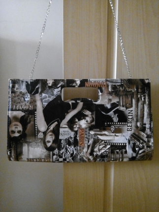 Accessorize gazete desenli portfoy canta