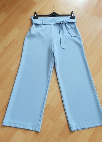 xl Beden mavi Renk Mavi Beli Kuşaklı kumaş pantolon