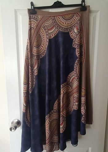 42 Beden mavi Renk Bohem Tarz Uzun Batik Etek