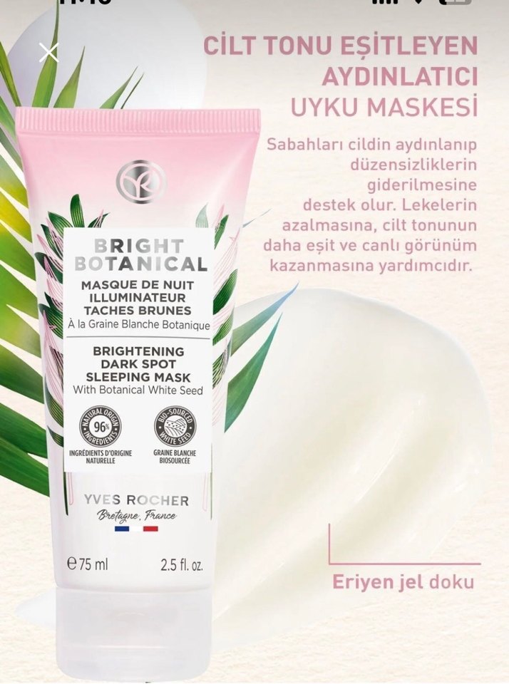Yvesrocher bright botanical uyku maskesi - Görsel 4