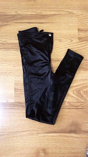 H&M yüksek bel saten tayt pantolon
