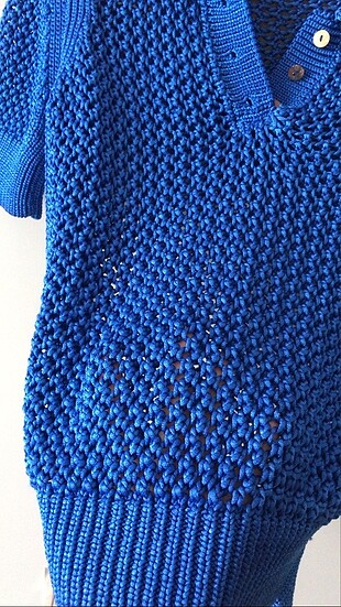 Zara Zara saks mavisi delikli bluz