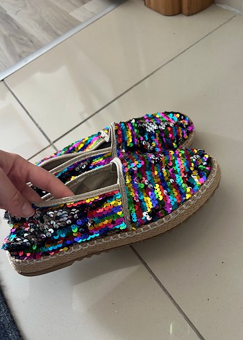 Bambi Renkli Payetli Espadril