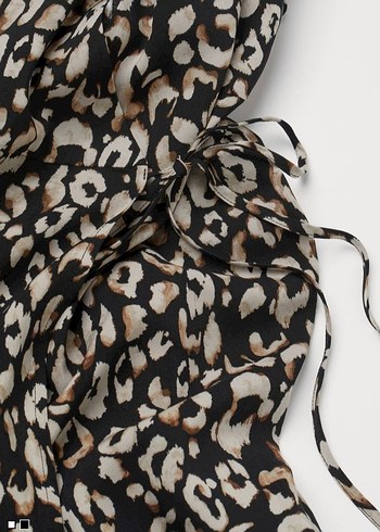 Leopar Desenli Önden Kapanan Mini Elbise - Görsel 3