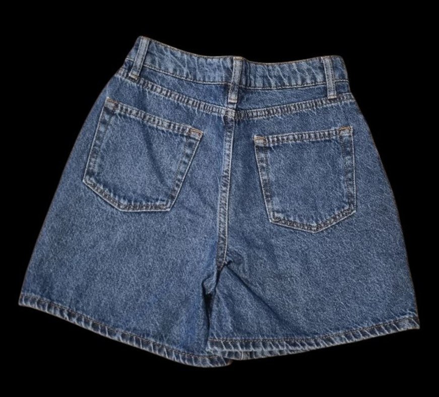 Kadın Mavi Denim Mini Şort - Görsel 3