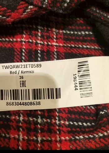 Düğmeli Kırmızı Ekose Mini Etek - Görsel 4