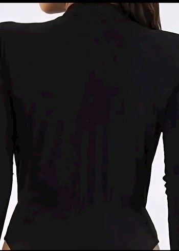 siyah kruvaze body bluz - Görsel 4