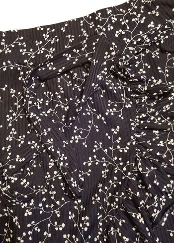 Siyah Fırfırlı Bağlamalı Mini Etek - Görsel 7